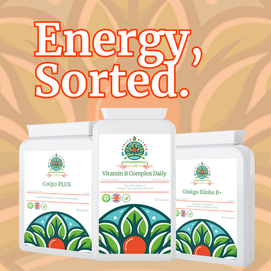 Energy, Sorted. bundle - CoQ10 PLUS, Vitamin B Complex Daily and Ginkgo Biloba B+