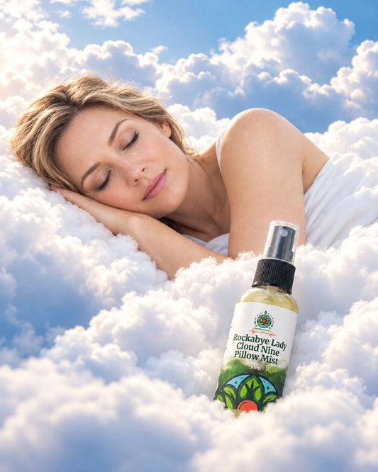 Rockabye Cloud Nine Pillow Mist bottle - lavender and fennel sleep spray for menopause insomnia